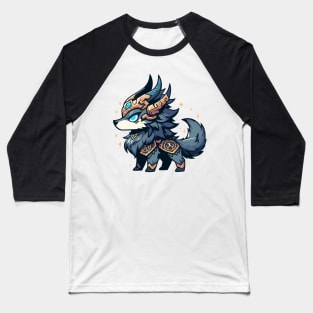 Kawaii Chibi Wolf Fenrir Norse Mythology Baseball T-Shirt